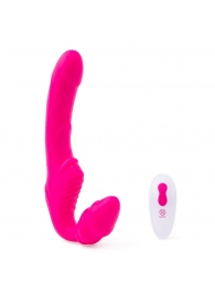 Розовый безремневой страпон на радиоуправлении Strapless Together - 22 см. - Together Toy - купить с доставкой в Омске