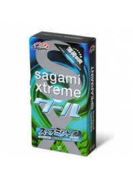 Презервативы Sagami Xtreme Mint с ароматом мяты - 10 шт. - Sagami - купить с доставкой в Омске