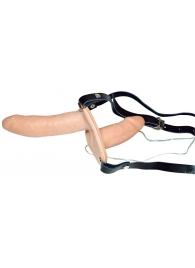 Телесный женский страпон с вагинальной пробкой Strap-On Duo - 15 см. - Orion - купить с доставкой в Омске