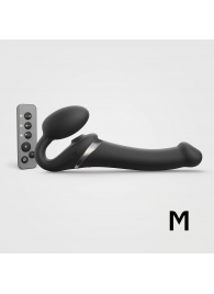 Черный безремневой страпон Multi Orgasm Size M с клиторальной стимуляцией - Strap-on-me - купить с доставкой в Омске
