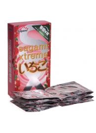 Презервативы Sagami Xtreme Strawberry c ароматом клубники - 10 шт. - Sagami - купить с доставкой в Омске