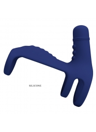 Синяя вибронасадка на пенис Vibrating Penis Sling - Baile - в Омске купить с доставкой