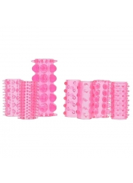 Набор из 7 розовых насадок на пенис ONE-A-DAY PENIS SLEEVES PINK - Seven Creations - в Омске купить с доставкой