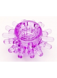 Фиолетовое гелевое эрекционное кольцо с шипиками - Toyfa Basic - в Омске купить с доставкой