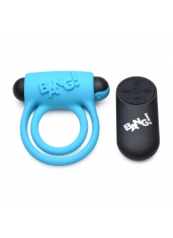 Голубое эрекционное виброкольцо 28X Remote Control Vibrating Cock Ring   Bullet - XR Brands - в Омске купить с доставкой