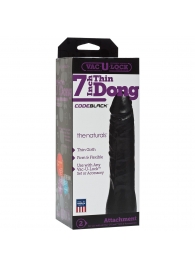 Насадка-фаллоимитатор для страпон-систем Vac-U-Lock CodeBlack 7 Inch Thin Dong - 18,3 см. - Doc Johnson - купить с доставкой в Омске