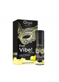Съедобный жидкий вибратор Dual Vibe! со вкусом лимонного джина с тоником - 15 мл. - ORGIE - купить с доставкой в Омске
