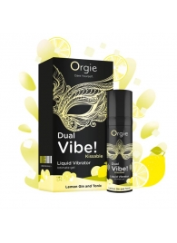 Съедобный жидкий вибратор Dual Vibe! со вкусом лимонного джина с тоником - 15 мл. - ORGIE - купить с доставкой в Омске