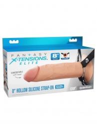 Полый страпон на ремнях 8’’ Hollow Silicone Strap-on - Pipedream - купить с доставкой в Омске