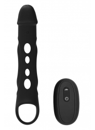 Черная насадка-удлинитель Vibrating Extender With Remote с вибрацией - Dream Toys - в Омске купить с доставкой