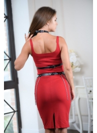 Черно-серебристая портупея-юбка plus size с цепочками - БДСМ Арсенал - купить с доставкой в Омске