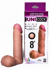 Фаллическая насадка для страпона UNICOCK 8  - 20 см. - LOVETOY (А-Полимер) - купить с доставкой в Омске