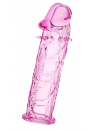 Розовая насадка фаллической формы - 12,5 см. - A-toys - в Омске купить с доставкой