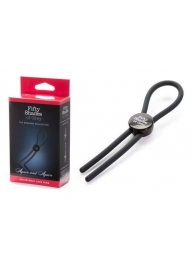 Тёмно-серое эрекционное кольцо с зажимом Again and Again Adjustable Cock Ring - Fifty Shades of Grey - в Омске купить с доставкой