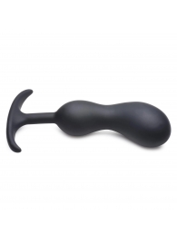 Черный массажер простаты с утяжелителями Premium Silicone Weighted Prostate Plug Large - 18,8 см. - XR Brands - в Омске купить с доставкой