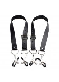 Ремни с зажимами для половых губ Spread Labia Spreader Straps with Clamps - XR Brands - купить с доставкой в Омске