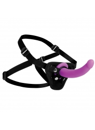 Лиловый поясной страпон Navigator Silicone G-Spot Dildo with Harness - 17,8 см. - XR Brands - купить с доставкой в Омске