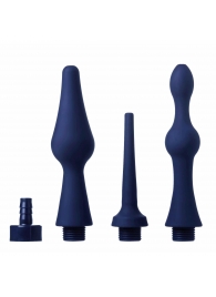 Набор из 3 универсальных насадок для анального душа Universal 3 Piece Silicone Enema Attachment Set - XR Brands - купить с доставкой в Омске