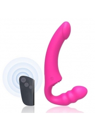 Розовый безремневой страпон Straples Strap-On Dildo - Erokay - купить с доставкой в Омске