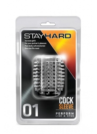 Прозрачная насадка с шипами STAY HARD COCK SLEEVE 01 CLEAR - Blush Novelties - в Омске купить с доставкой