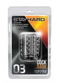 Прозрачная насадка с шипами и шишечками STAY HARD COCK SLEEVE 03 CLEAR - Blush Novelties - в Омске купить с доставкой