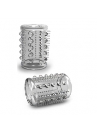 Прозрачная насадка с шипами и шишечками STAY HARD COCK SLEEVE 03 CLEAR - Blush Novelties - в Омске купить с доставкой