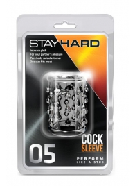 Прозрачная насадка с капельками STAY HARD COCK SLEEVE 05 CLEAR - Blush Novelties - в Омске купить с доставкой