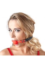 Силиконовый кляп-шар на чёрных ремешках Red Gag silicone - Orion - купить с доставкой в Омске