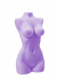 Фиолетовая интерьерная свеча в форме женского торса - 850 гр. - Pecado - купить с доставкой в Омске