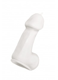 Белая свеча в форме пениса - 47 гр. - Pecado - купить с доставкой в Омске
