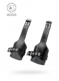 Черные подвесы с белой строчкой - Pecado - купить с доставкой в Омске