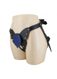 Синие трусики харнесс с платформой Caludio II - Baile - купить с доставкой в Омске