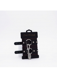 Черно-красные кожаные оковы - Crazy Handmade - купить с доставкой в Омске