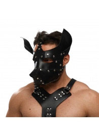 Черная кожаная маска «Собака» - Crazy Handmade - купить с доставкой в Омске