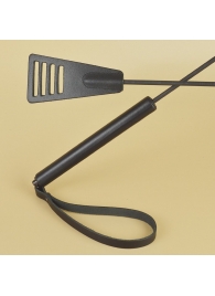 Черный кожаный стек «Сириус» - 60 см. - Sitabella - купить с доставкой в Омске