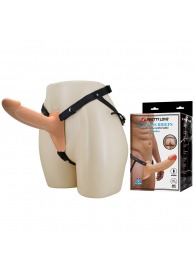 Телесный полый мужской страпон London - 16,8 см. - Baile - купить с доставкой в Омске