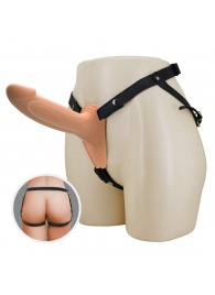 Телесный полый мужской страпон London - 16,8 см. - Baile - купить с доставкой в Омске