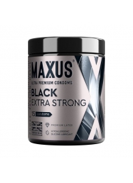 Черные утолщенные презервативы MAXUS Extra Strong с железным кейсом - 15 шт. - Maxus - купить с доставкой в Омске