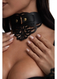 Фигурный чокер с узорами и золотистой фурнитурой - Crazy Handmade - купить с доставкой в Омске