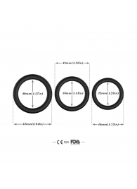 Набор из 3 черных эрекционных колец Stay Hard - Boys of Toys - в Омске купить с доставкой