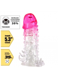 Прозрачно-розовая насадка на пенис Wilford - 13,5 см. - Baile - в Омске купить с доставкой