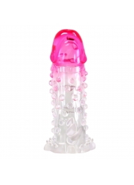Прозрачно-розовая насадка на пенис Wilford - 13,5 см. - Baile - в Омске купить с доставкой