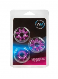 Набор из 3 лиловых эрекционных колец различной формы - Erowoman-Eroman - в Омске купить с доставкой