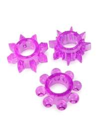 Набор из 3 лиловых эрекционных колец различной формы - Erowoman-Eroman - в Омске купить с доставкой