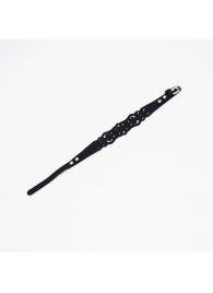 Черный ажурный чокер с золотистой фурнитурой - Crazy Handmade - купить с доставкой в Омске