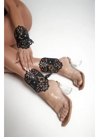 Черный фигурные оковы с золотистой фурнитурой - Crazy Handmade - купить с доставкой в Омске