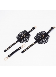 Черный фигурные оковы с золотистой фурнитурой - Crazy Handmade - купить с доставкой в Омске