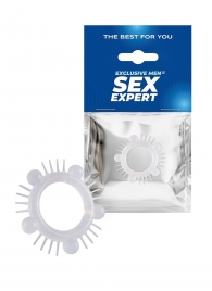 Эластичное эрекционное кольцо с шишечками и шипами - Sex Expert - в Омске купить с доставкой