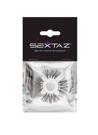 Эластичное эрекционное кольцо с черными «ресничками» - Sextaz - в Омске купить с доставкой