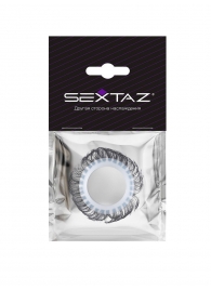 Эластичное эрекционное колечко с черными «ресничками» - Sextaz - в Омске купить с доставкой